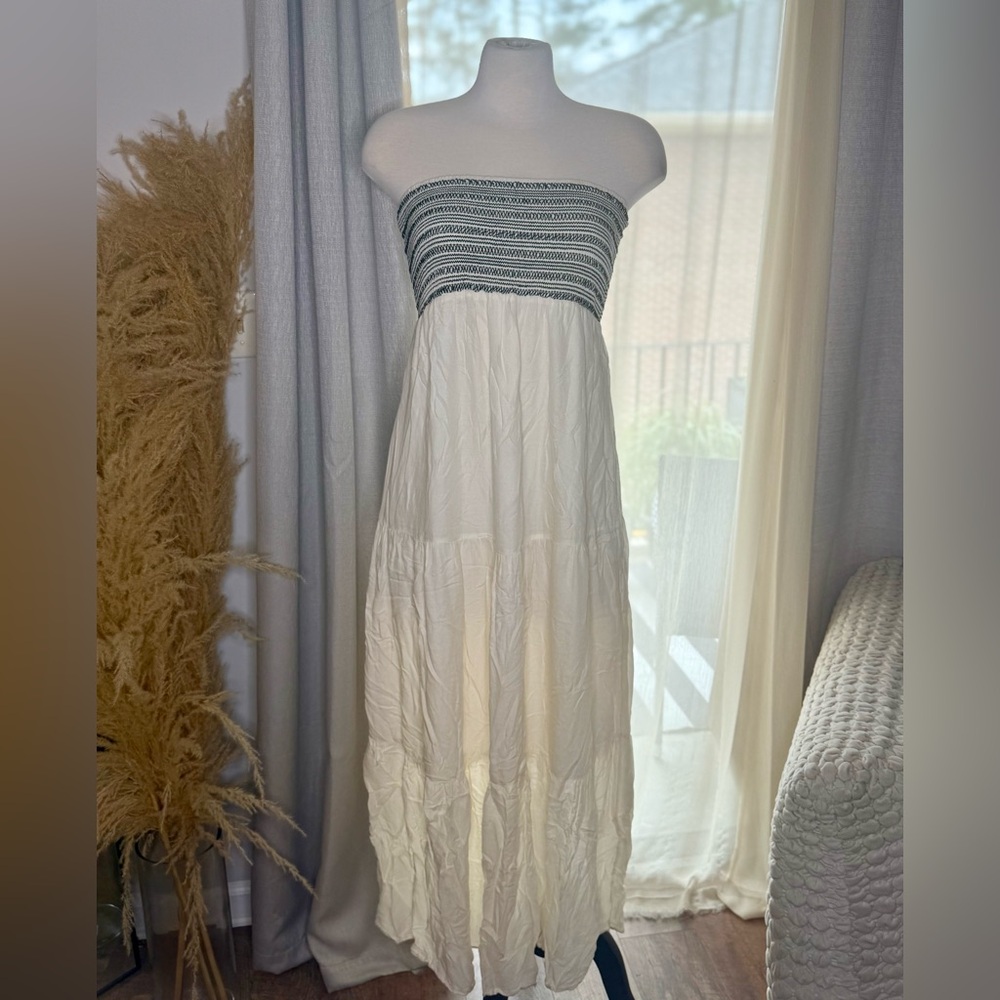 Merona Cream Strapless Smocked Sundress